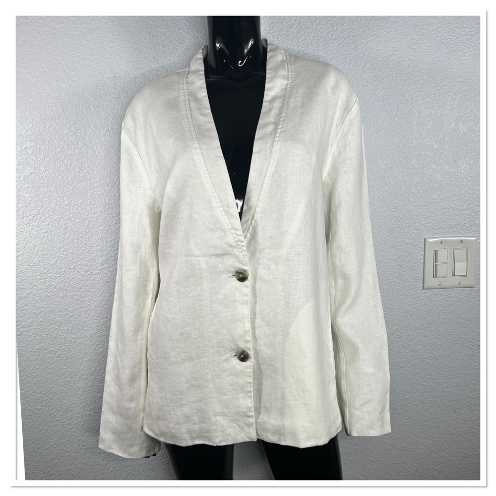 XIRENA Layla 100% Linen Elegant Women's Jacket White Sz XL